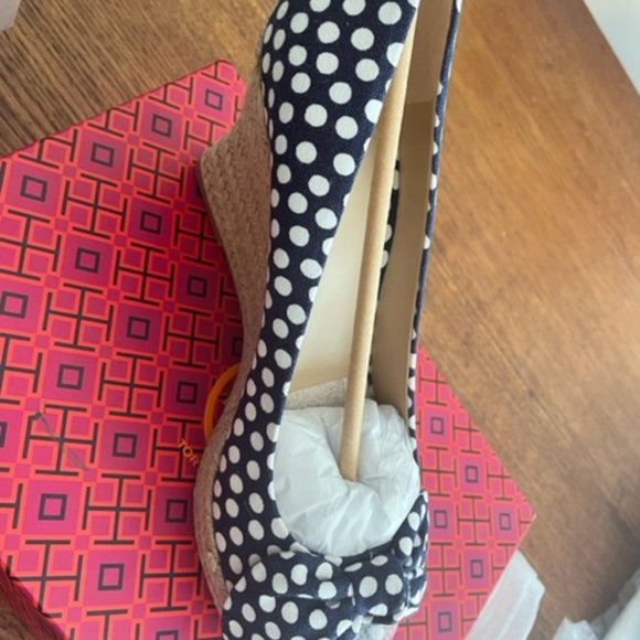 NIB - Tori Burch Dory 85MM Peep Toe Espadrille SIze 10 - Picture 4 of 5